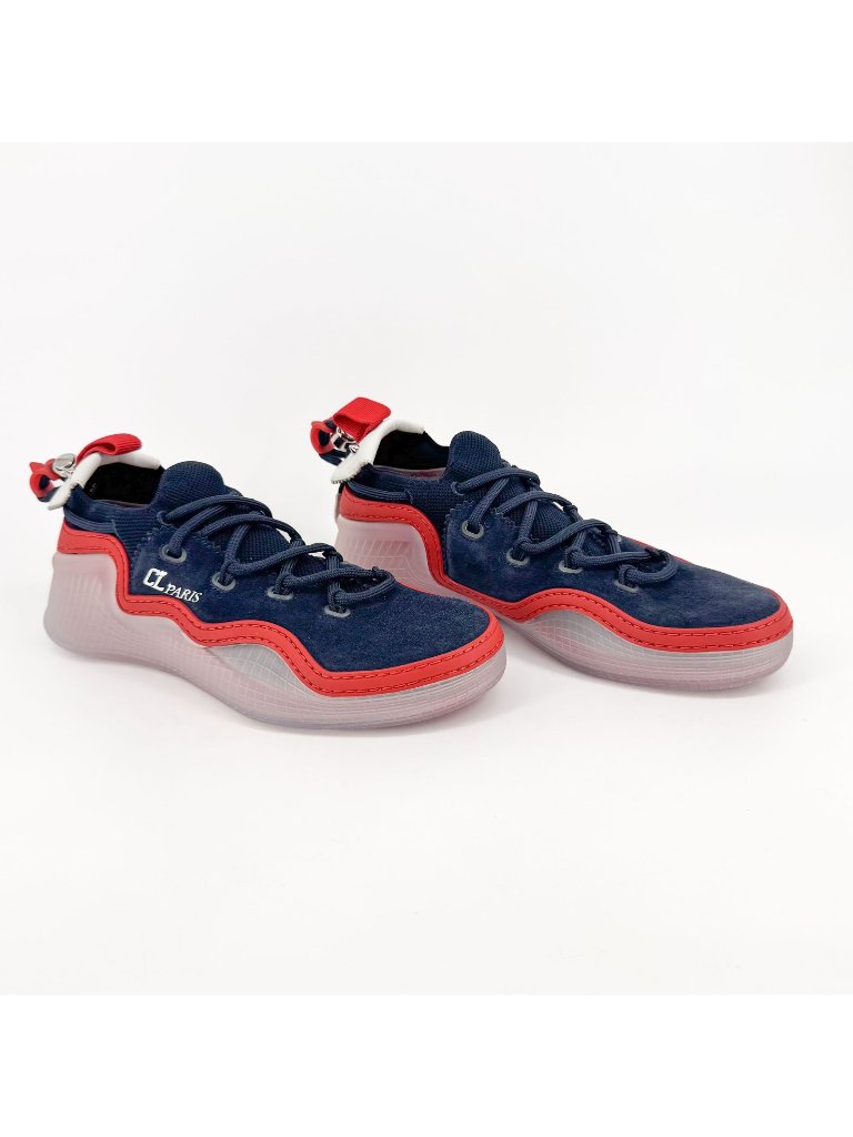 Christian Louboutin Arpoador Navy Drawstring Sneakers Size 39.5 Us 9.5 Women's